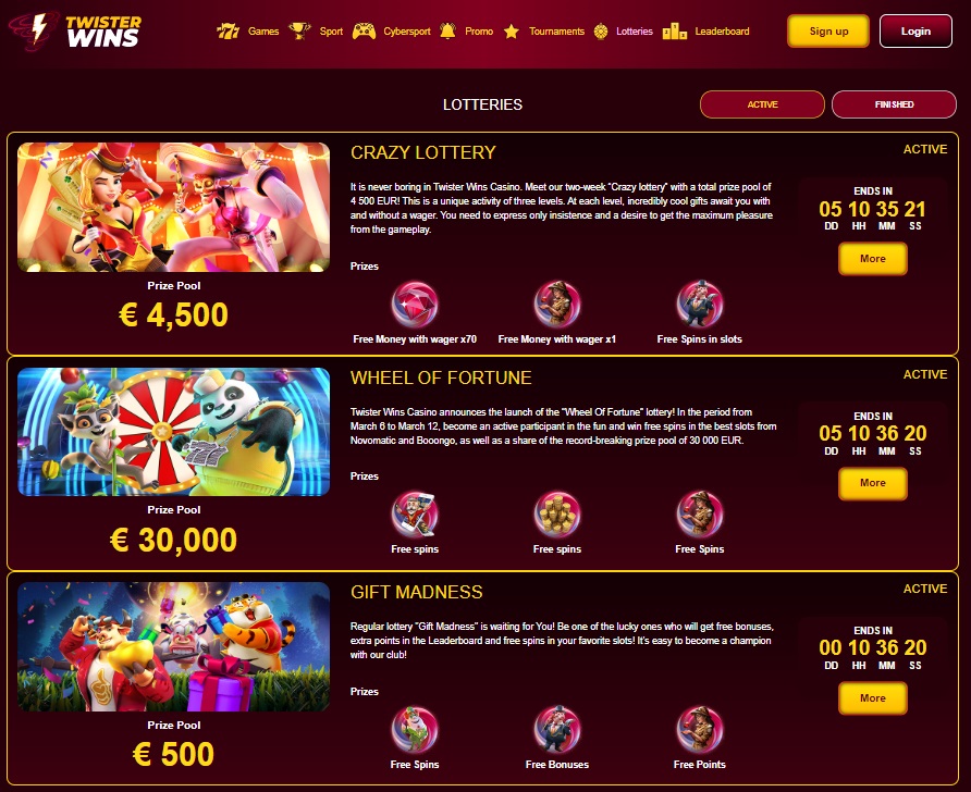 Twister Wins Casino Online Games